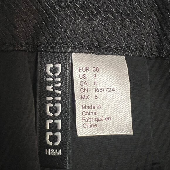 H&M Divided Pleated Mini Skirt Black Tennis Cheer Skirt Ribbon Trim Size 8 - Picture 5 of 9